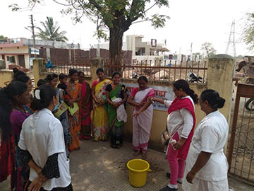 12/04/2022 - Hand washing demonstration in Anganwadi by ASHA and Social worker to 0 to 5 yrs children and Mothers at Dhotra